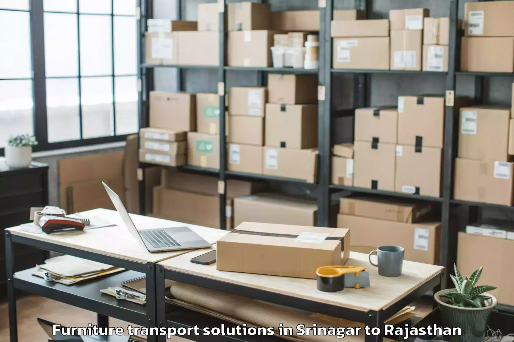 Book Srinagar to Sanchor Furniture Transport Solutions Online